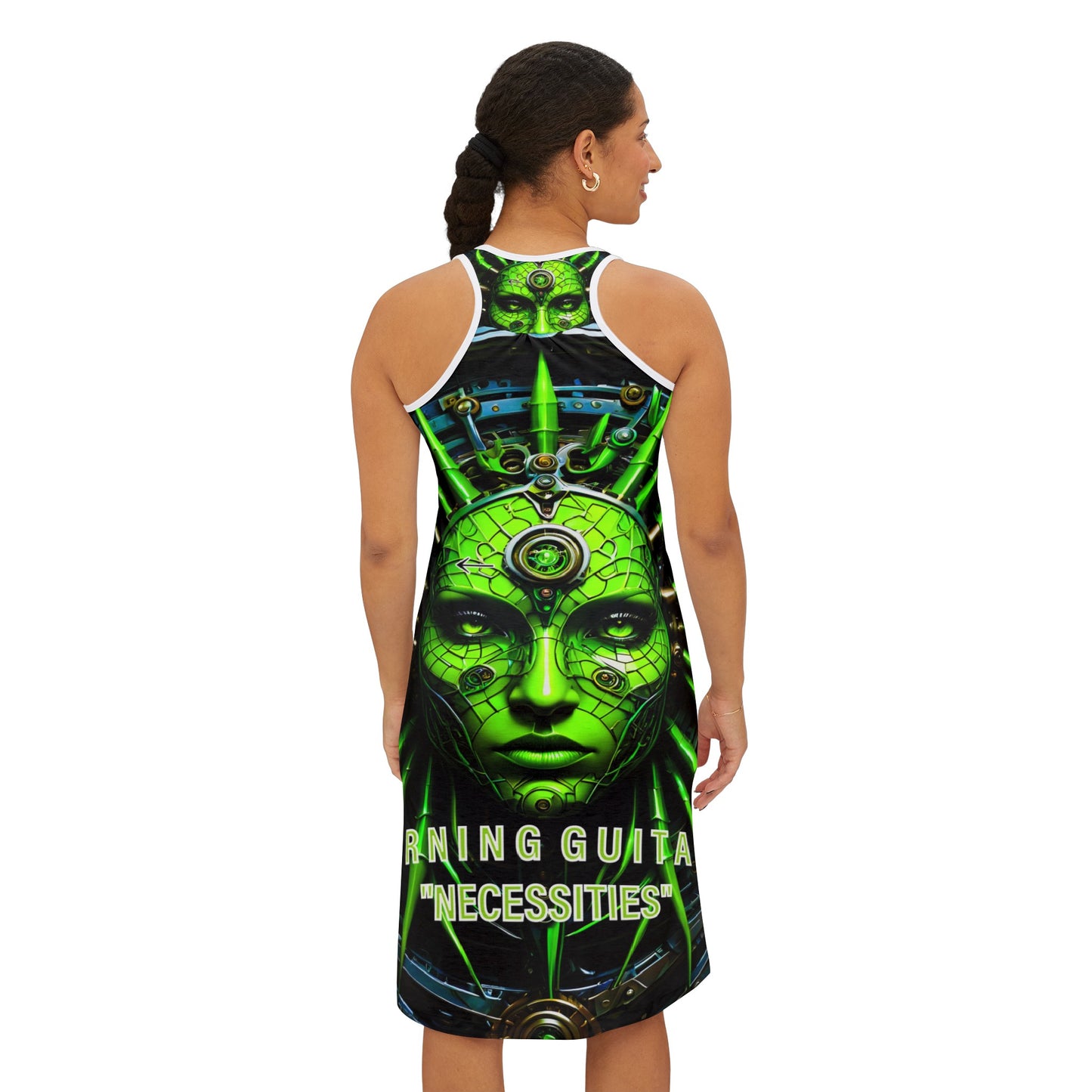 BG Necessities Neon Face Women's Racerback Dress by Burning Guitars