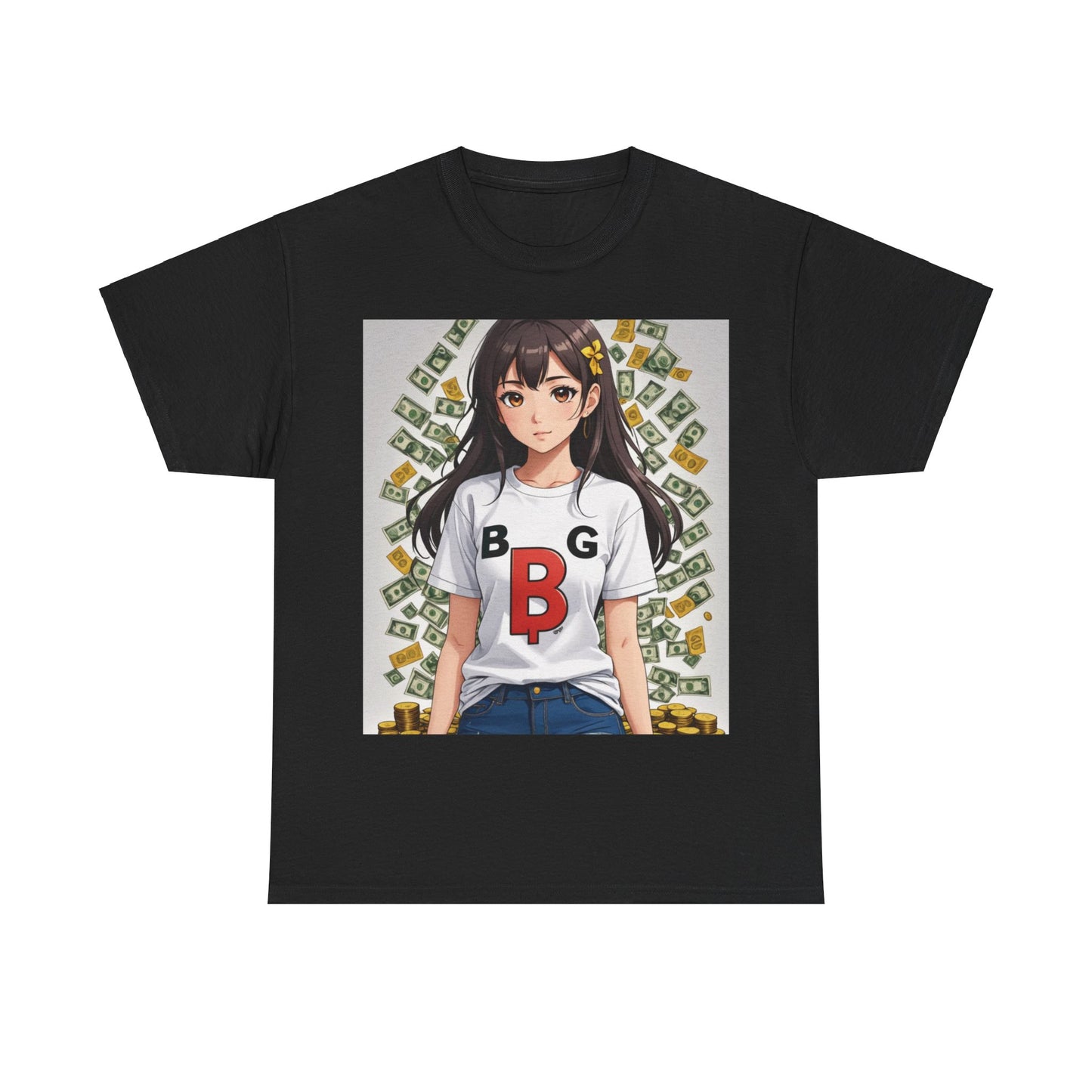 BG Bitcoin Anime' Girl/Unisex Heavy Cotton Tee by Burning Guitars