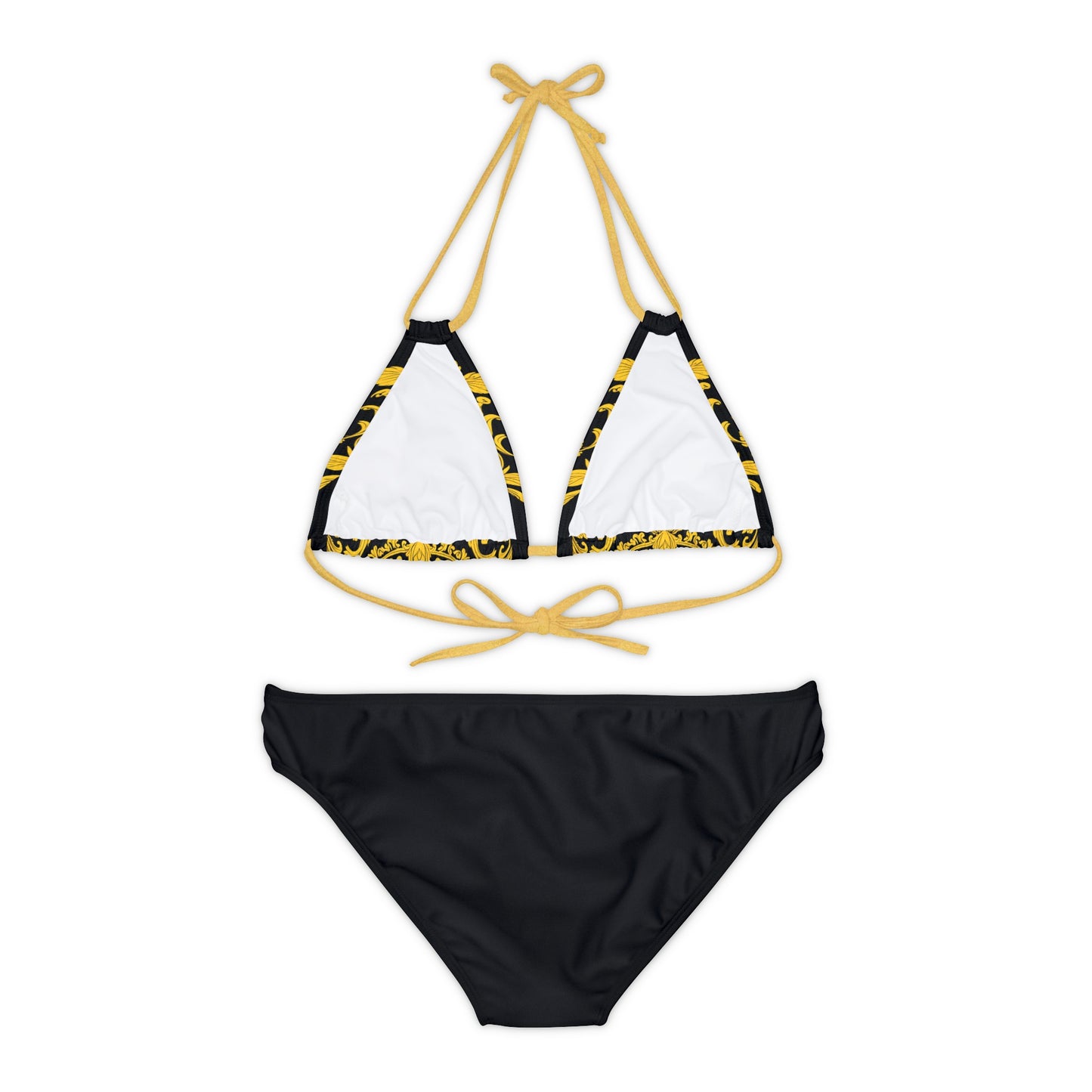 Burning Guitars Necessities Black & Yellow Vintage 1 Strappy Bikini Set