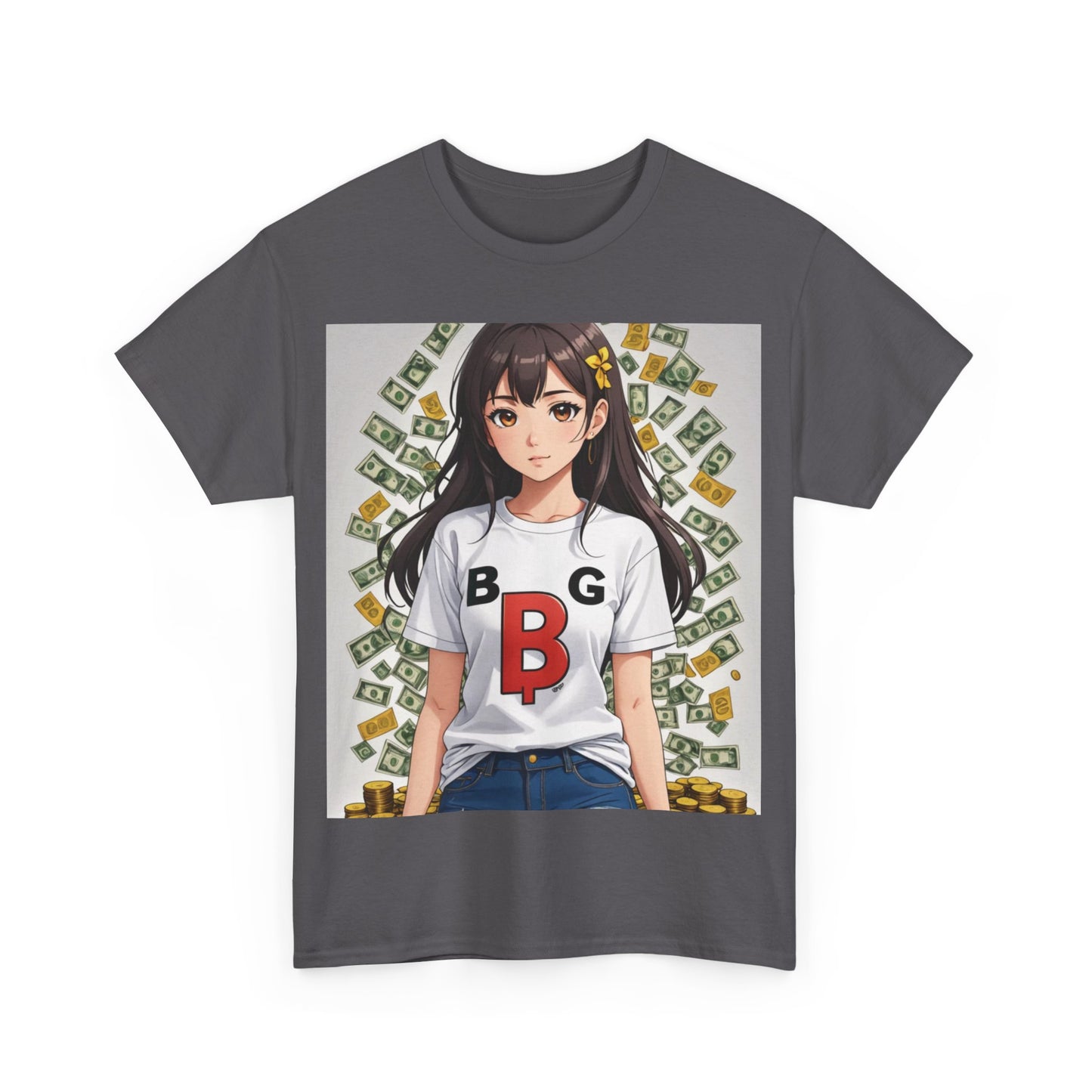 BG Bitcoin Anime' Girl/Unisex Heavy Cotton Tee by Burning Guitars