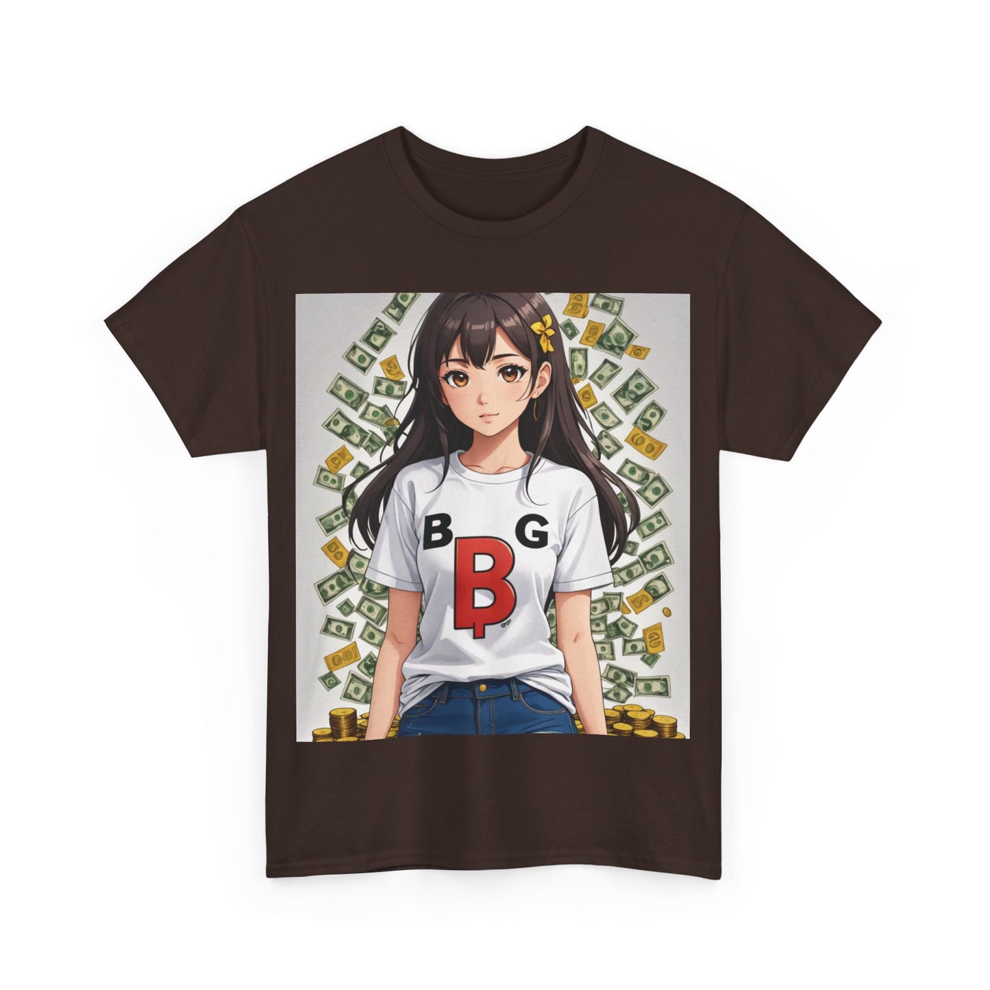 BG Bitcoin Anime' Girl/Unisex Heavy Cotton Tee by Burning Guitars