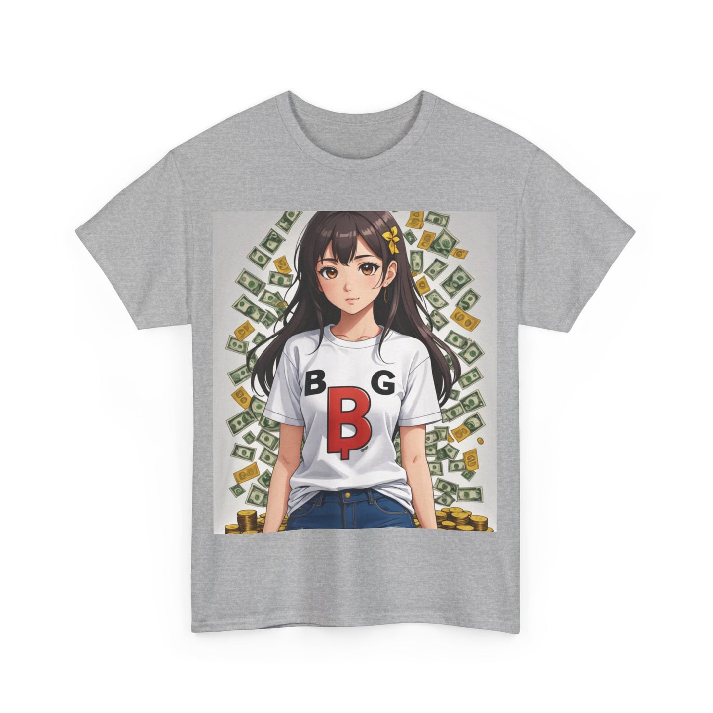 BG Bitcoin Anime' Girl/Unisex Heavy Cotton Tee by Burning Guitars