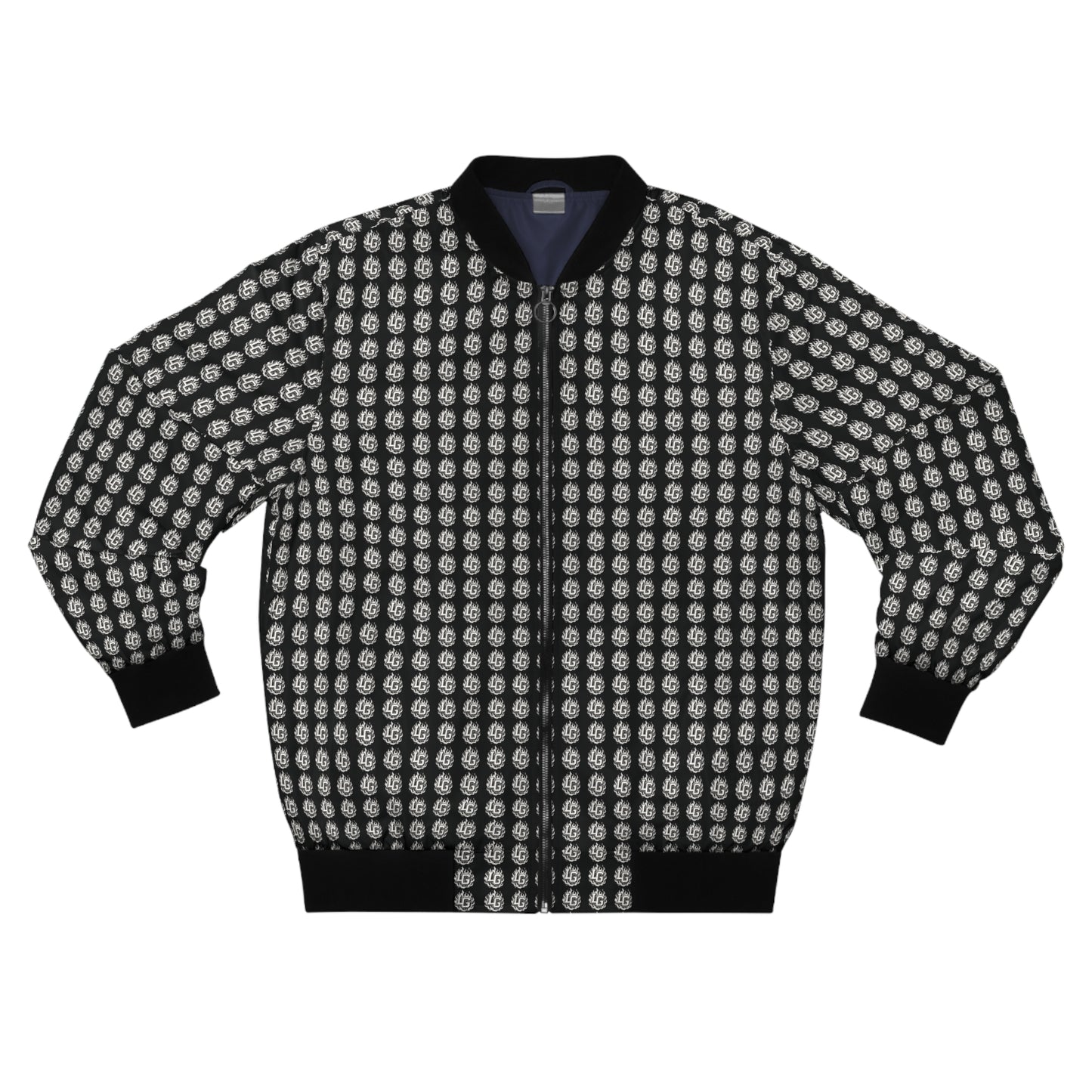 Luxary Group LG Monogram White & Black Men's Bomber Jacket (AOP)