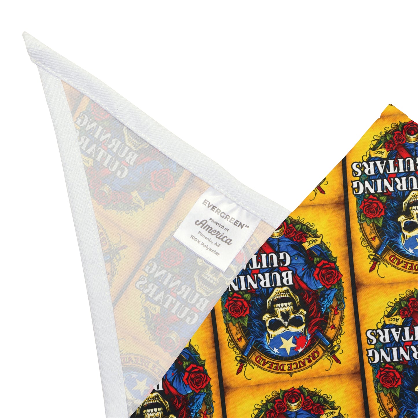 Burning Guitars Rockstar Skull Pet Bandana