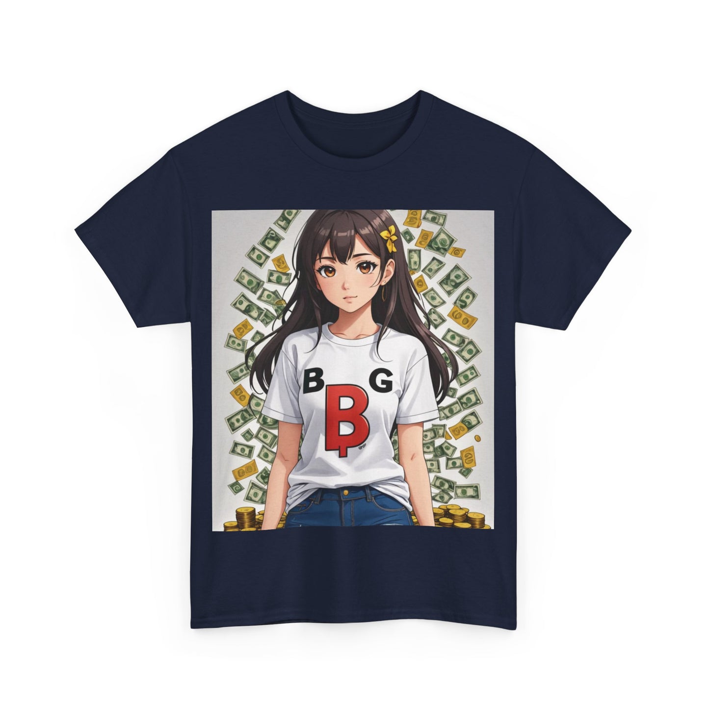 BG Bitcoin Anime' Girl/Unisex Heavy Cotton Tee by Burning Guitars