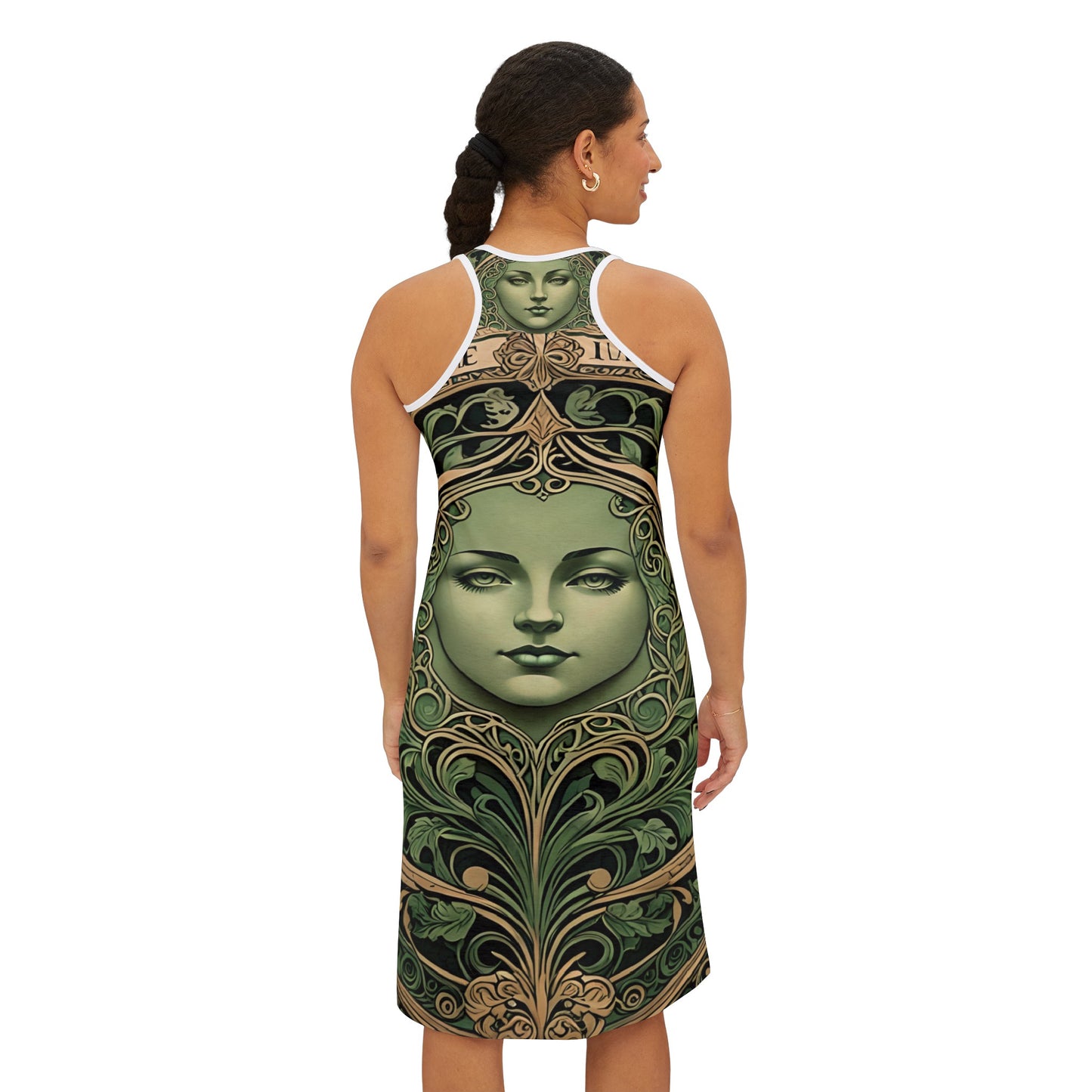 BG Vintage Green Face Women's Racerback Dress by Burning Guitars