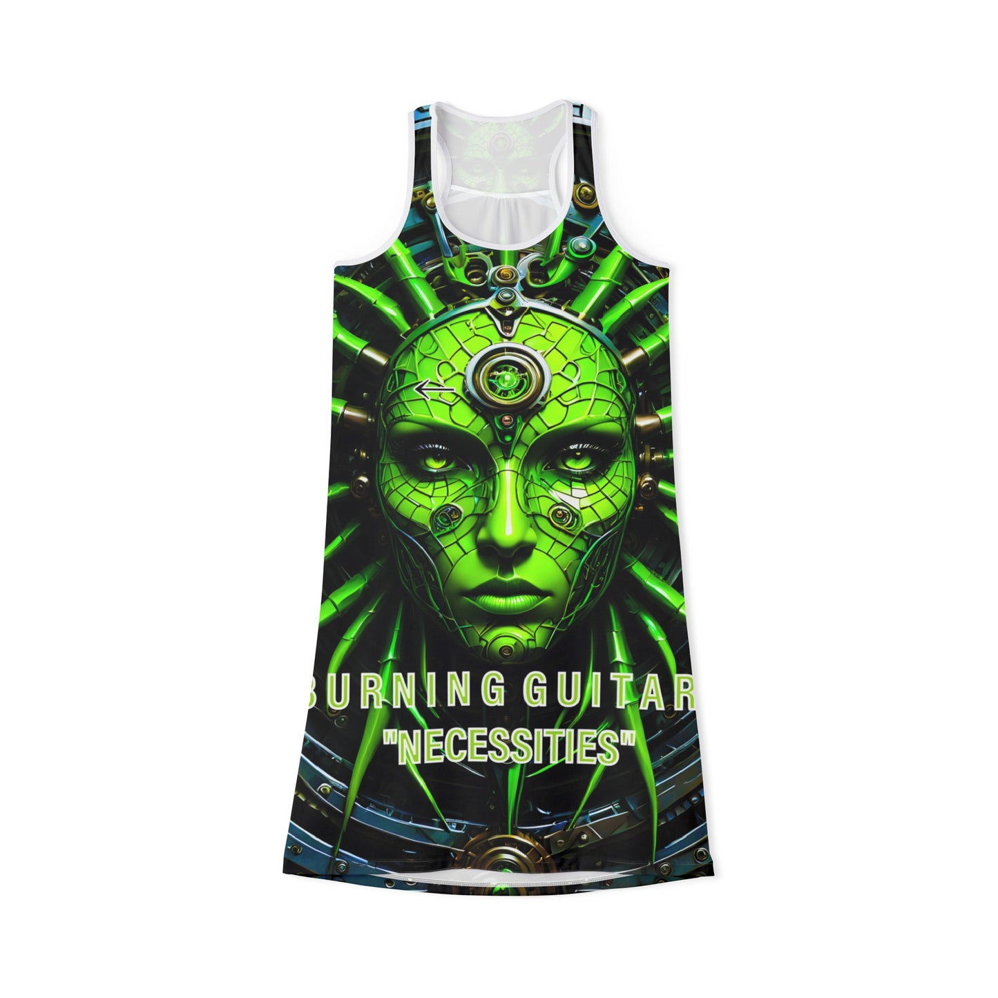 BG Necessities Neon Face Women's Racerback Dress by Burning Guitars