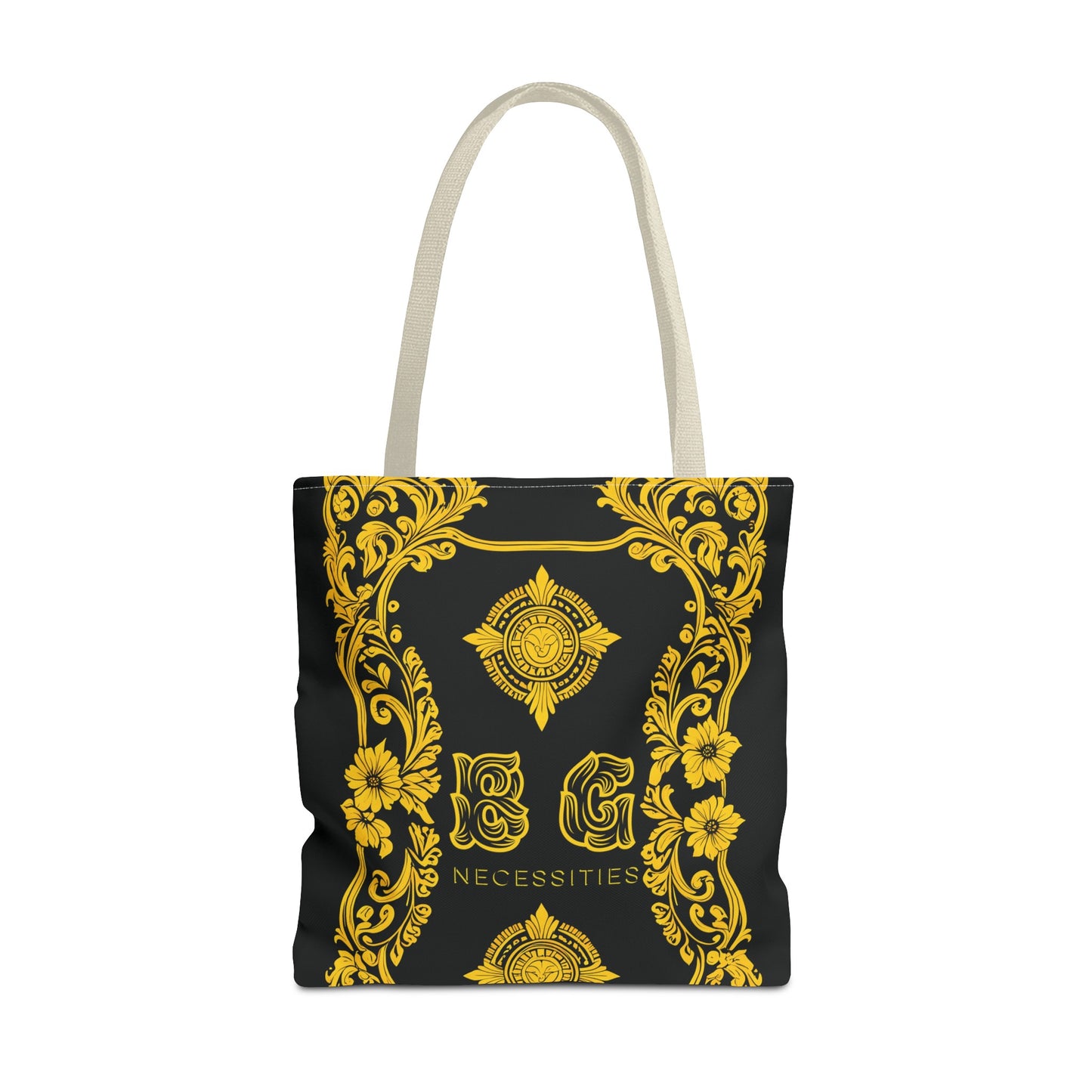 Burning Guitars Necessities Black & Yellow Vintage Tote Bag