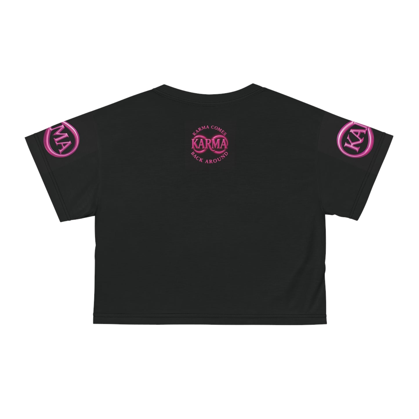 Karma Infinity Crop Tee - Black and Pink