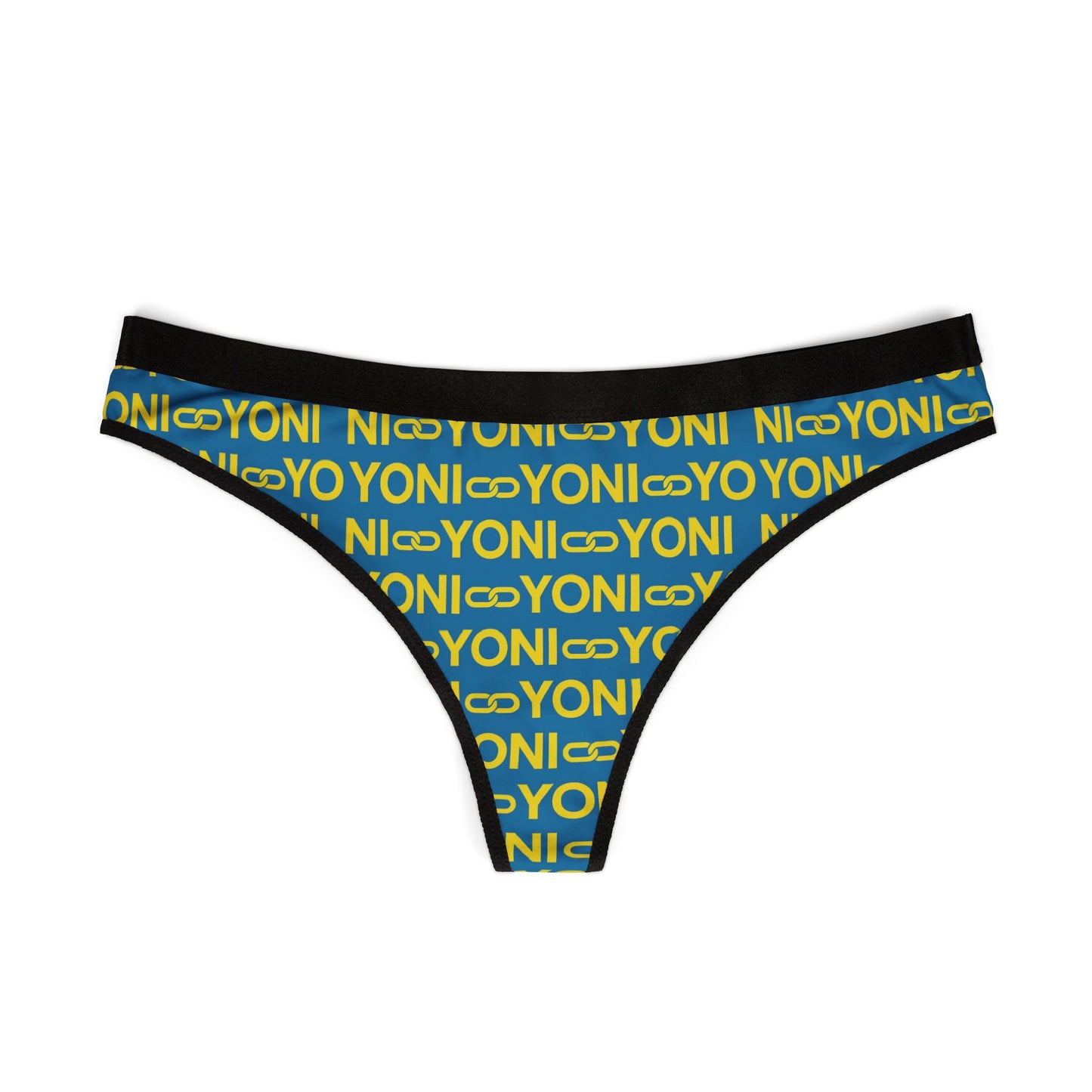 YO YONI Sky Blue Yellow Chain Link Women's Thongs