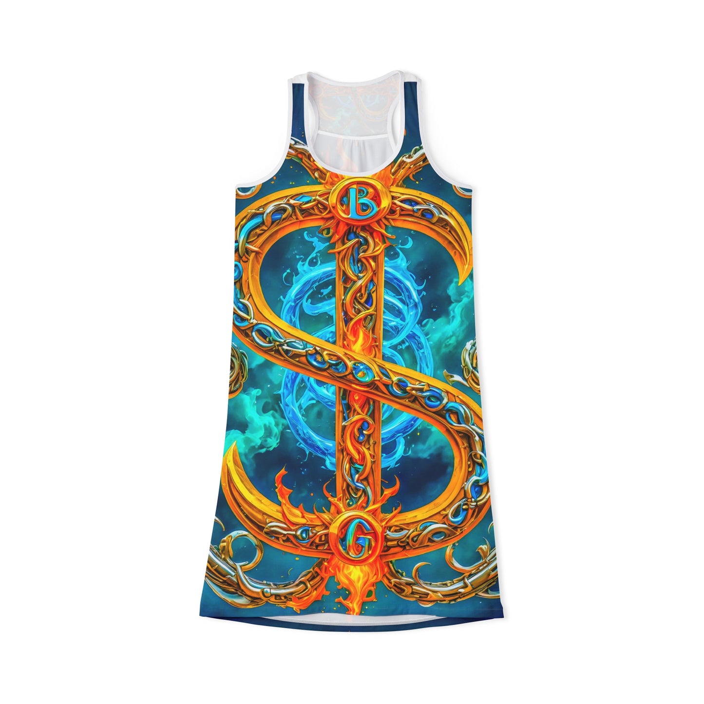BG Dollar Sign Women's Racerback Dress by Burning Guitars