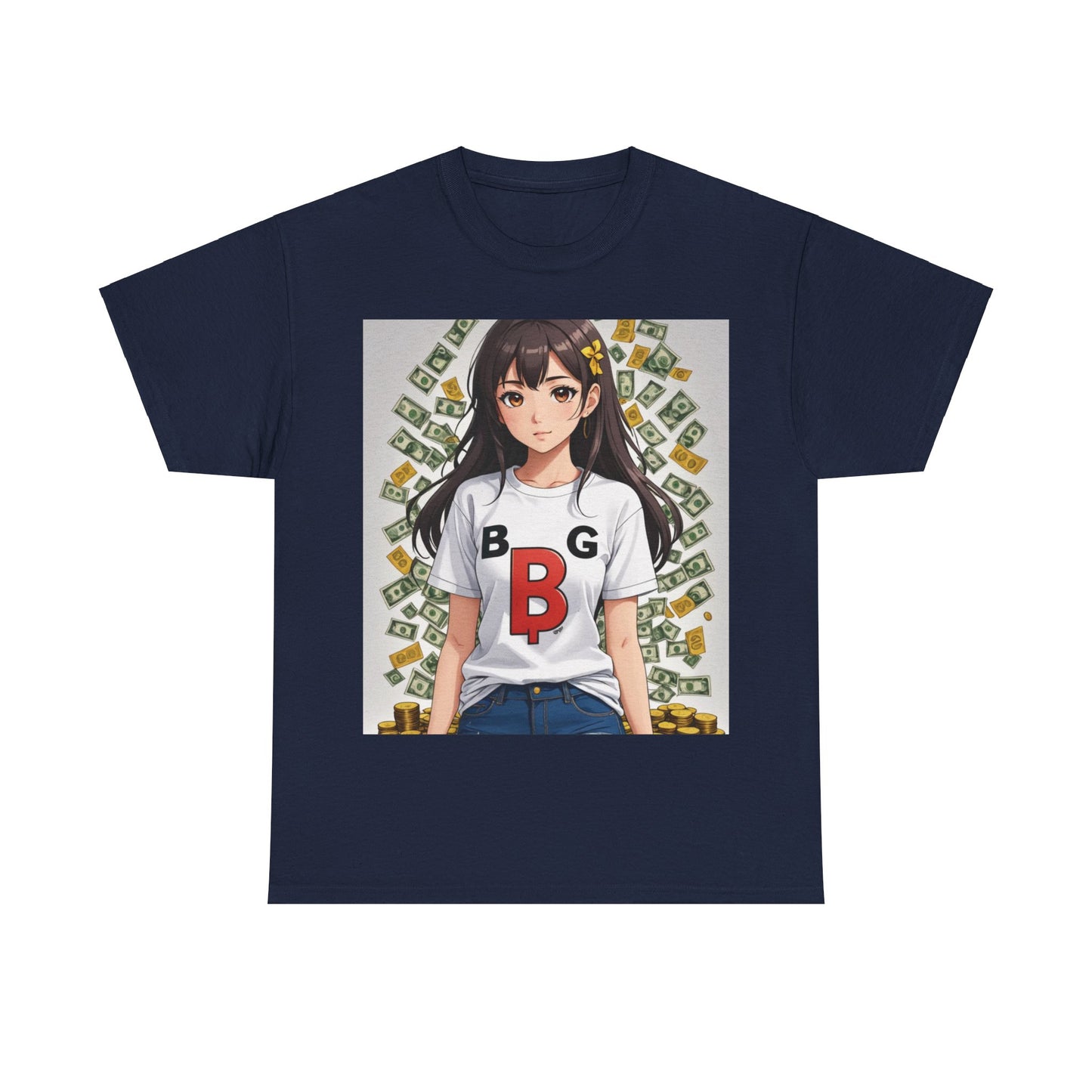 BG Bitcoin Anime' Girl/Unisex Heavy Cotton Tee by Burning Guitars
