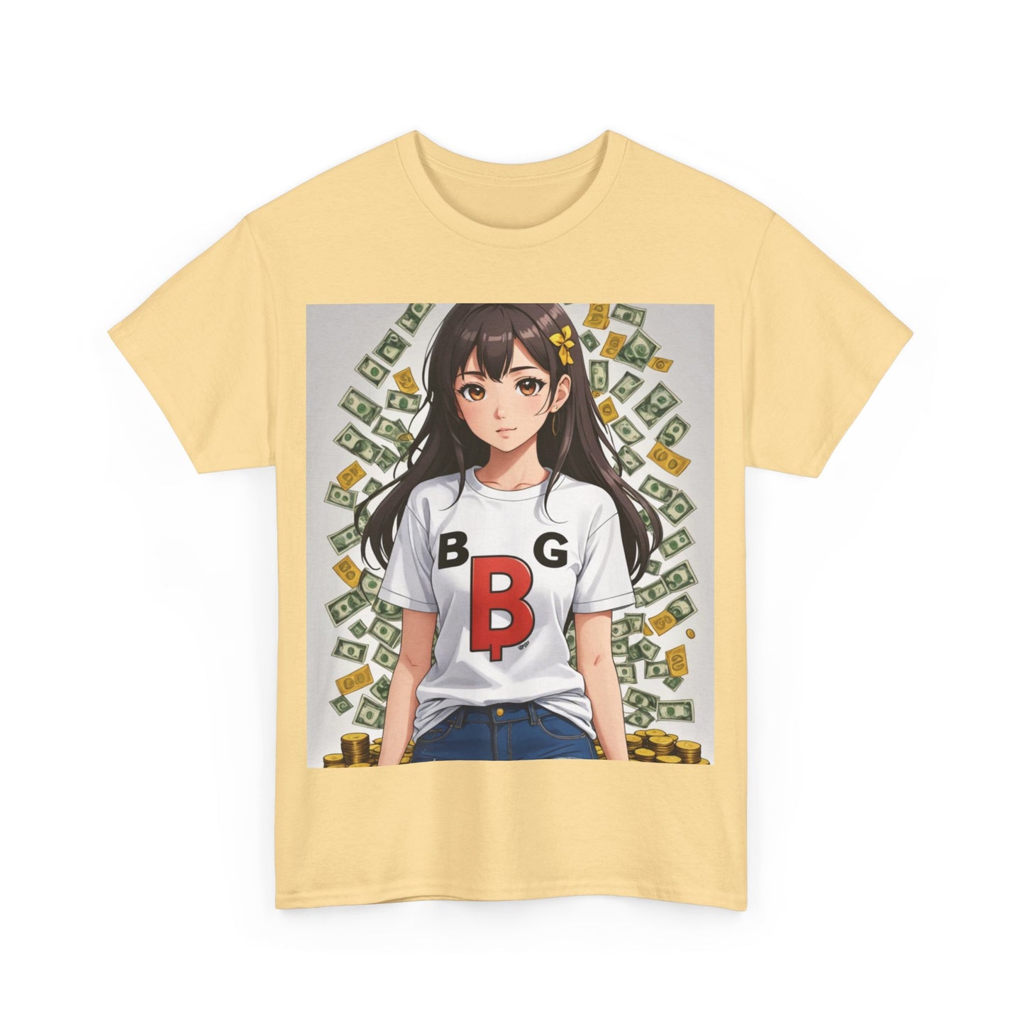 BG Bitcoin Anime' Girl/Unisex Heavy Cotton Tee by Burning Guitars