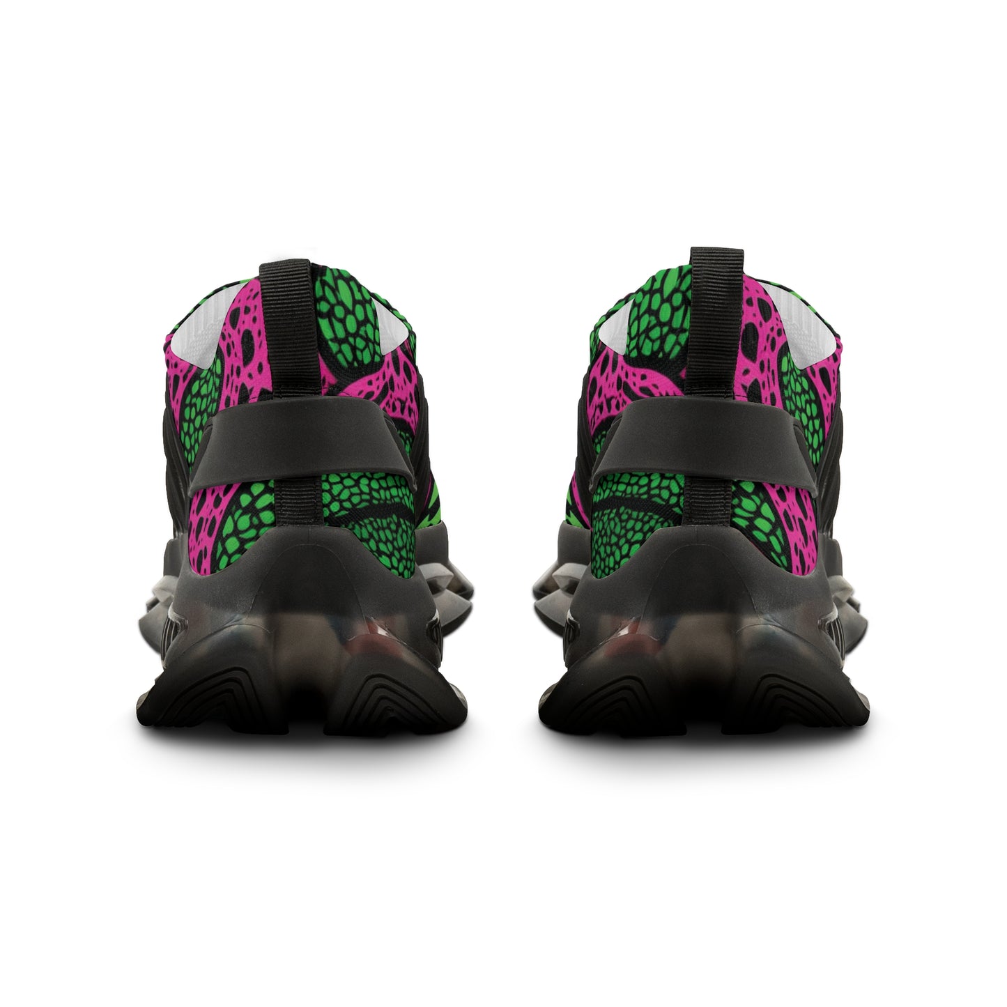 Psychedelic Comfort: BG Psilocybin 1s-Neon Pink and Green Men's Mesh Sneakers