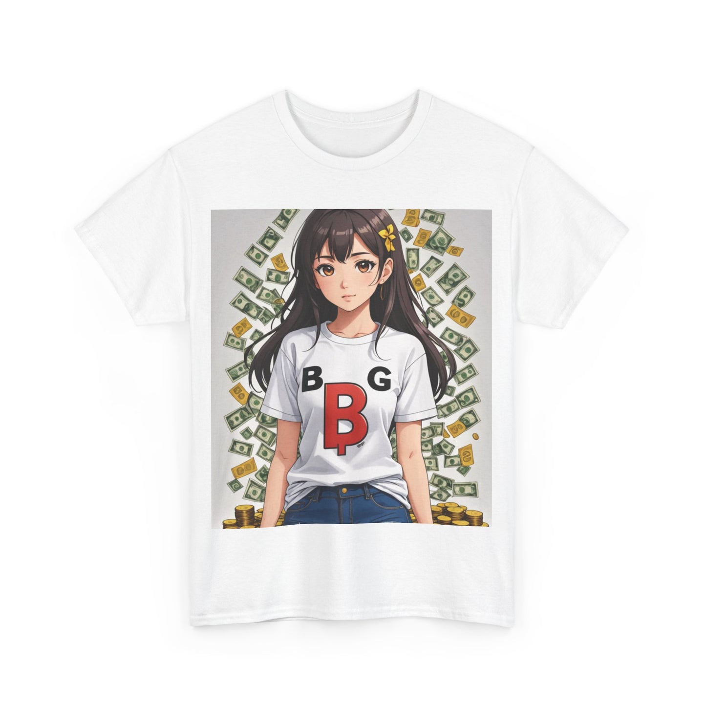 BG Bitcoin Anime' Girl/Unisex Heavy Cotton Tee by Burning Guitars
