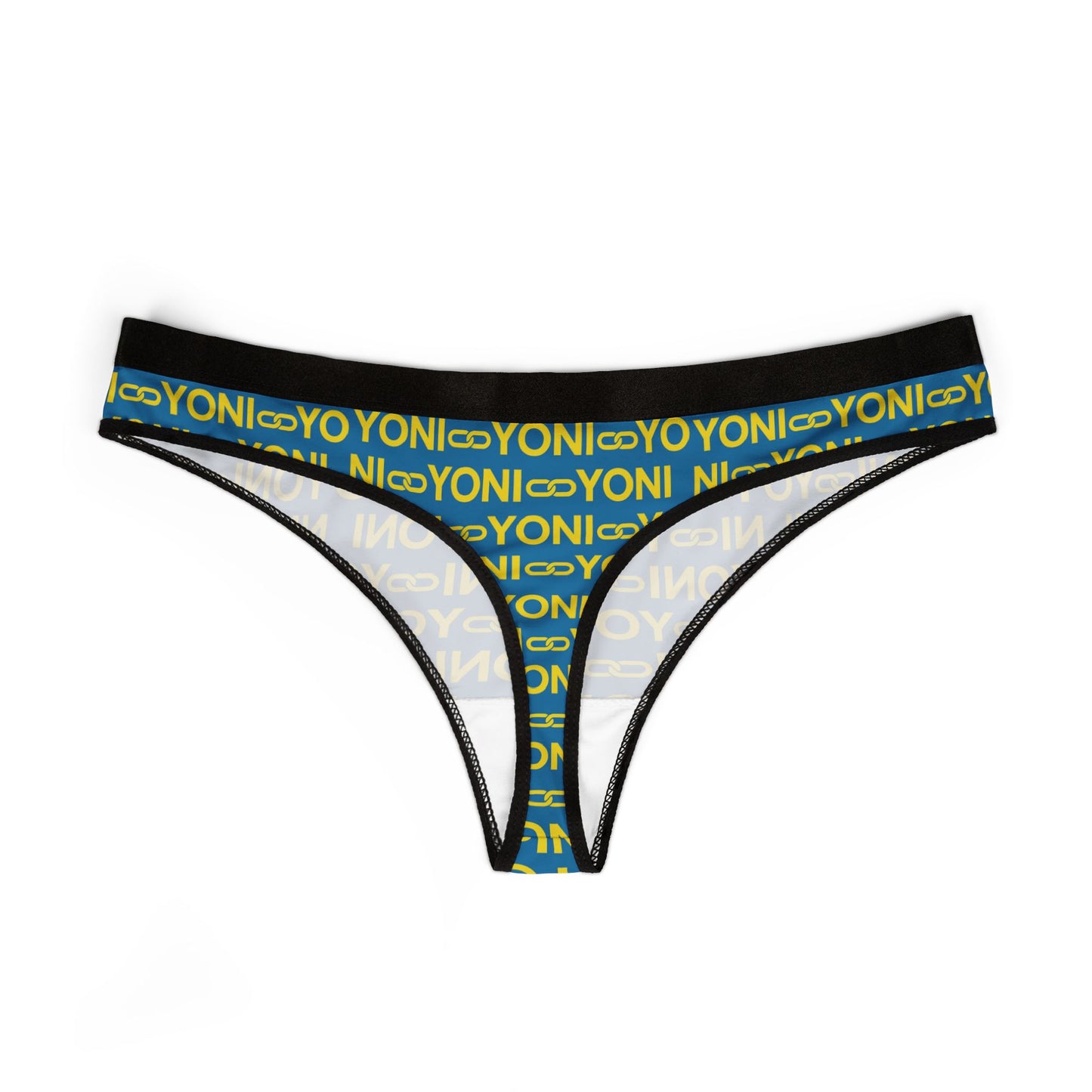 YO YONI Sky Blue Yellow Chain Link Women's Thongs