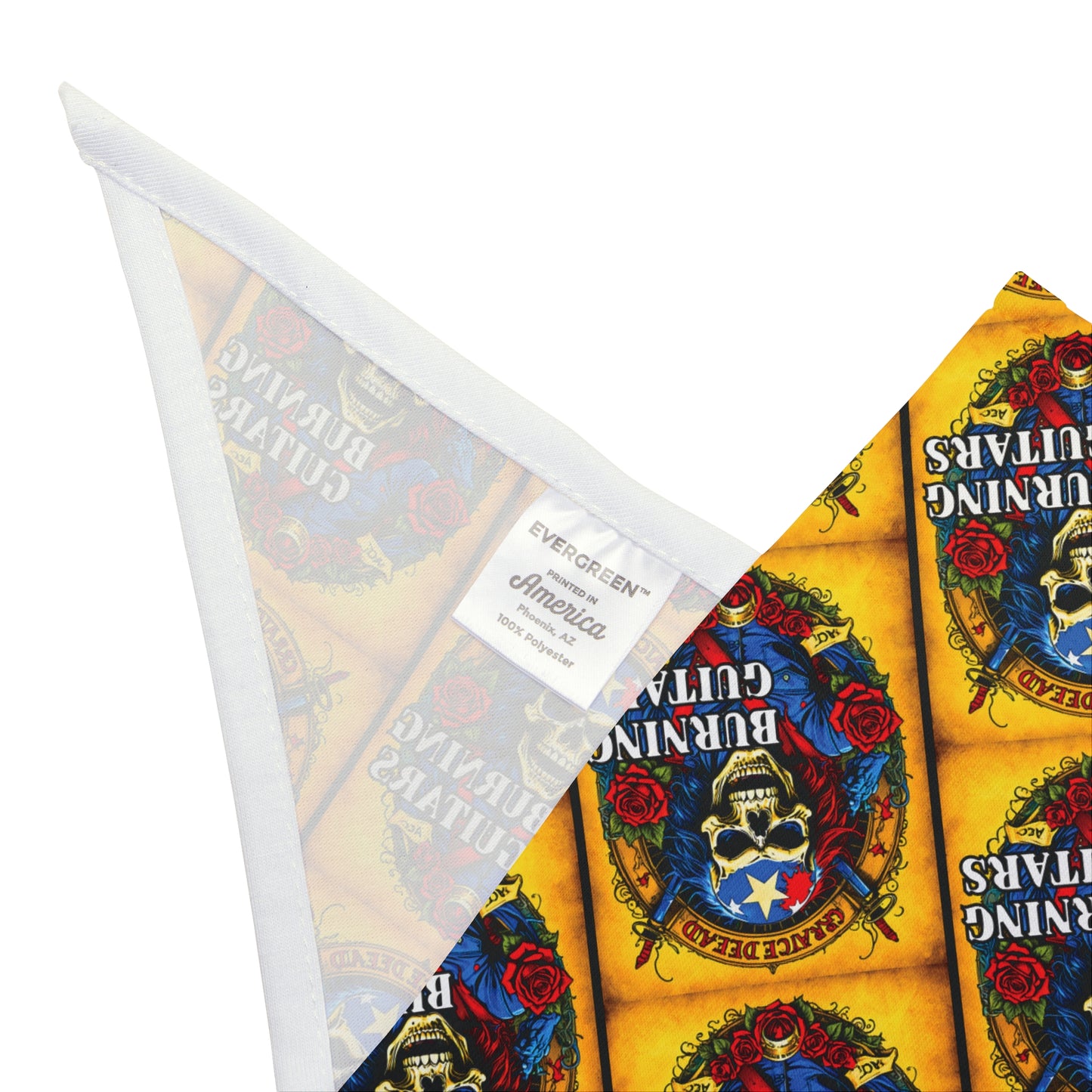 Burning Guitars Rockstar Skull Pet Bandana