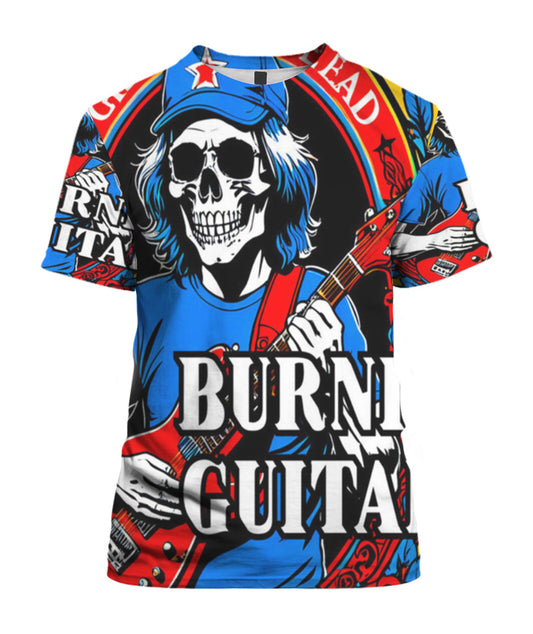 BG Skull Rockstar Unisex T-Shirt by Burning Guitars