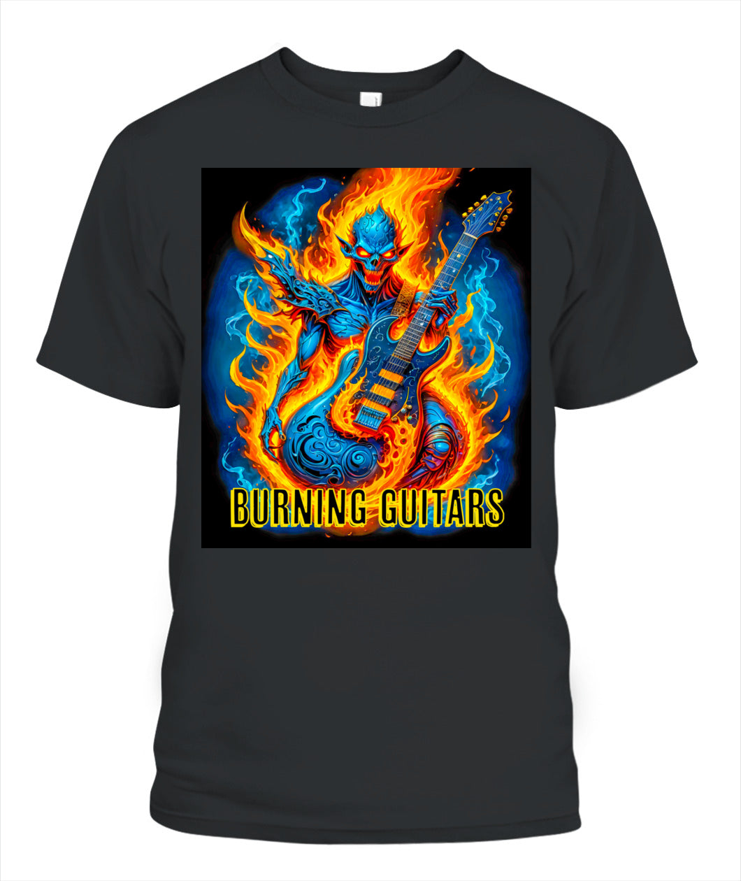Blue Demon Unisex T-Shirt by Burning Guitars