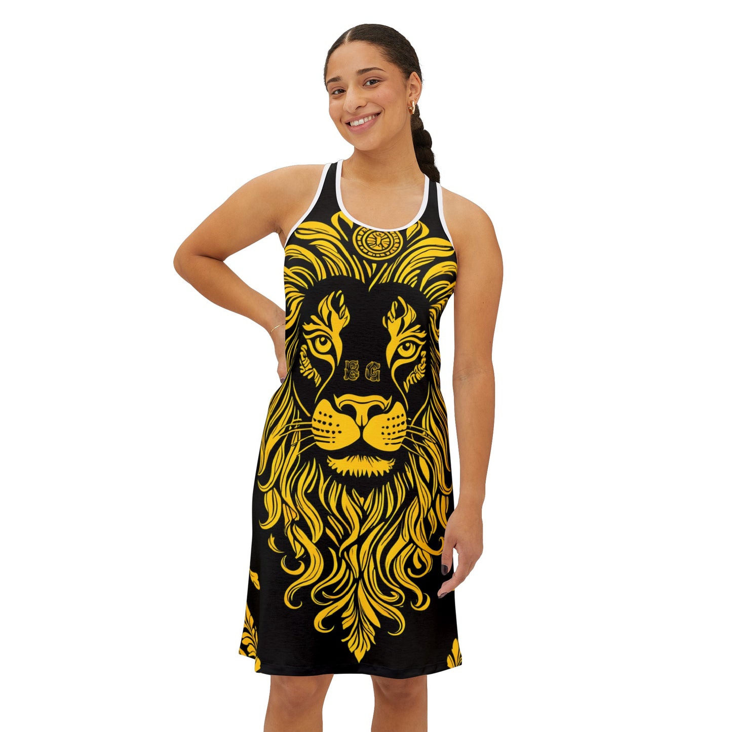 BG Necessities Black and Yellow #2 Women's Racerback Dress by Burning Guitars