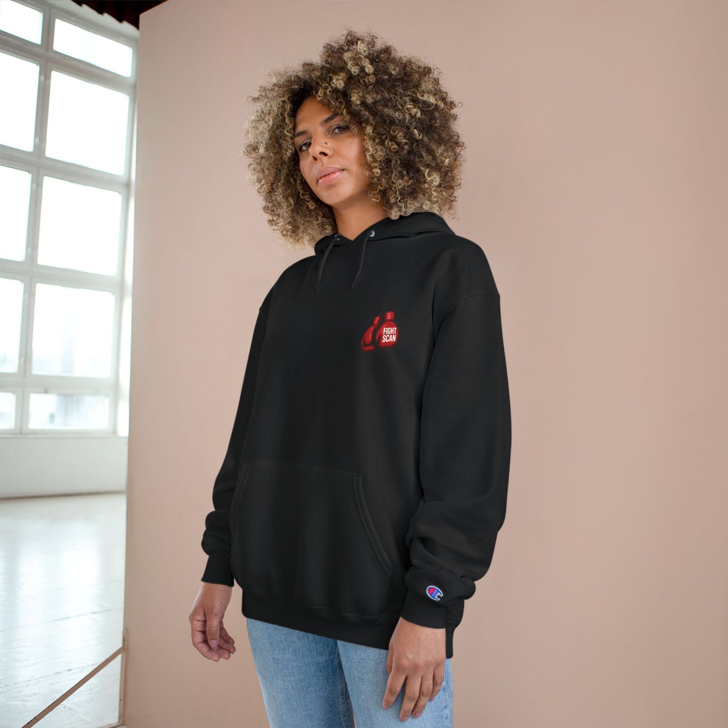 Fight Scan Ai Champion Hoodie - Freeway Ricky Ross Fight Scan Collaboration Collection by Smiley Jonez from Burning Guitars