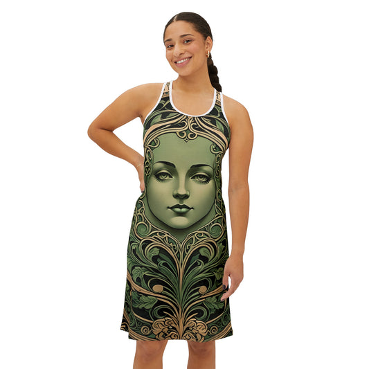 BG Vintage Green Face Women's Racerback Dress by Burning Guitars