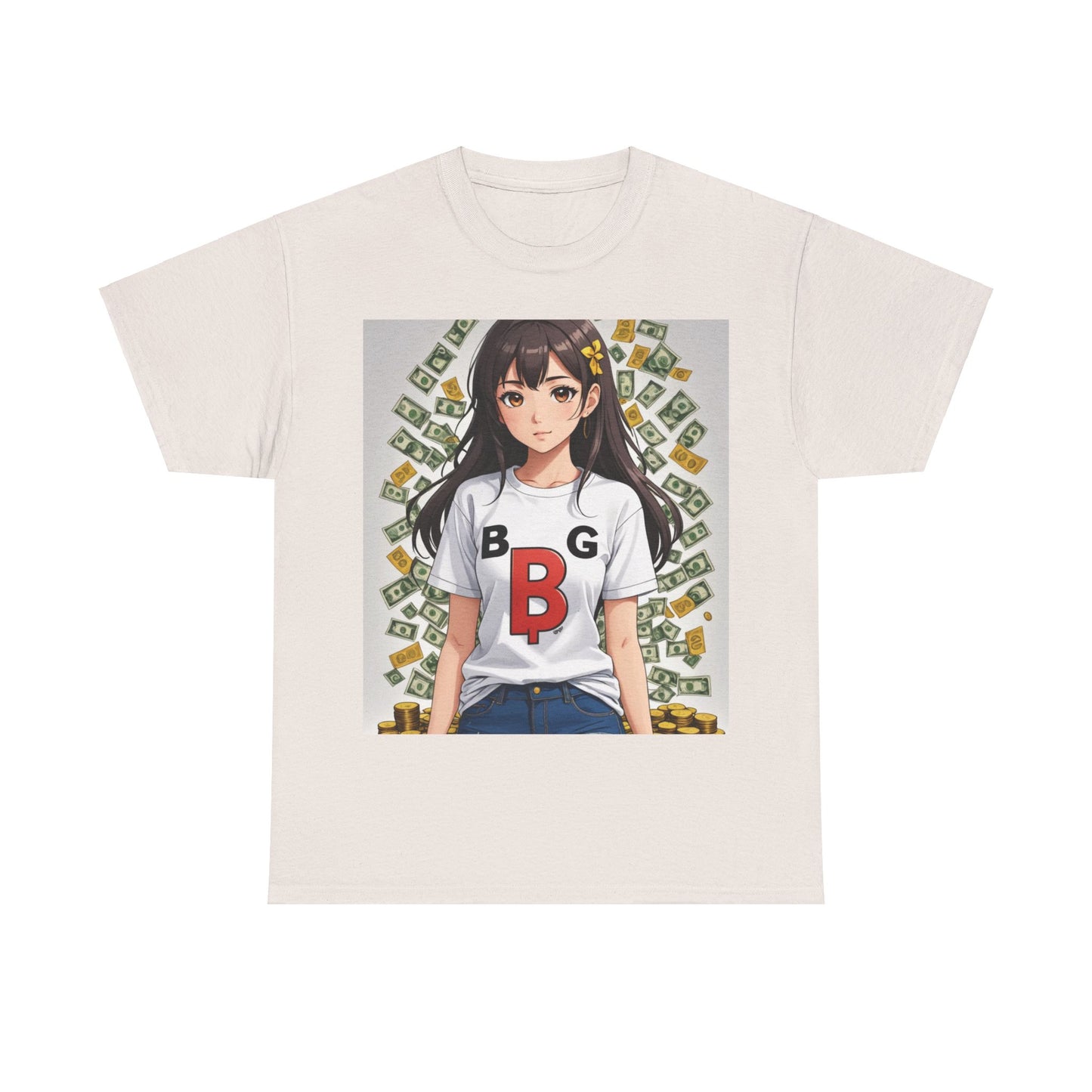 BG Bitcoin Anime' Girl/Unisex Heavy Cotton Tee by Burning Guitars