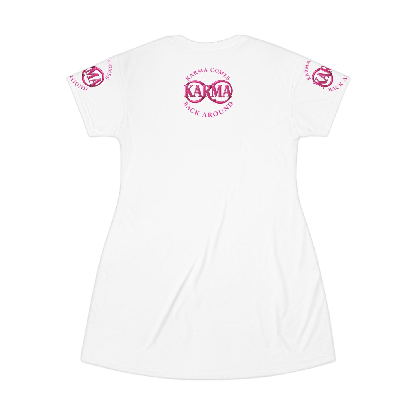 Anime Girl T-Shirt Dress with 'I'm not mad, I'm amused, karma already got you' Quote