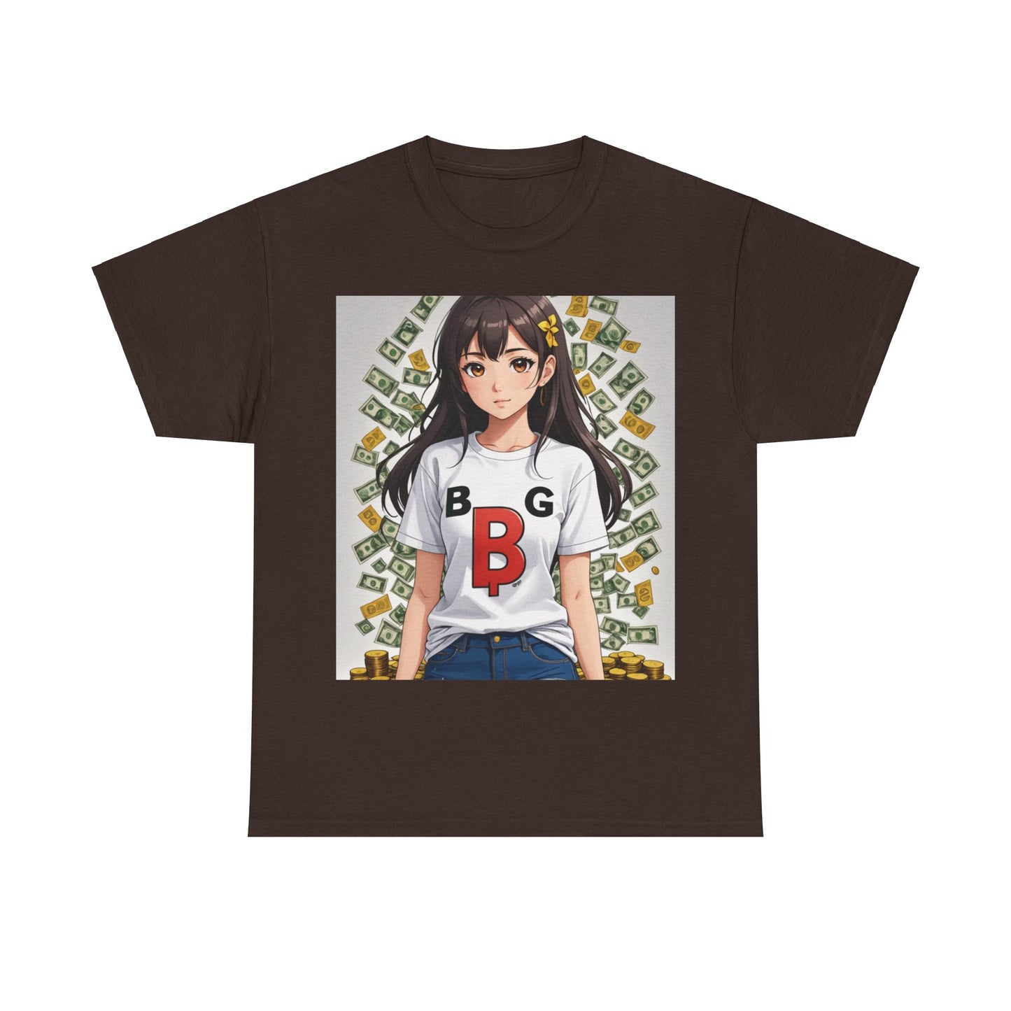 BG Bitcoin Anime' Girl/Unisex Heavy Cotton Tee by Burning Guitars