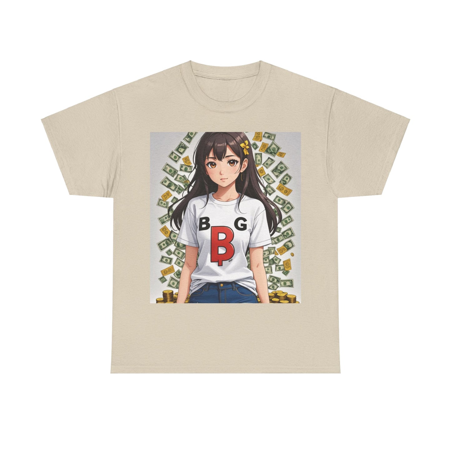 BG Bitcoin Anime' Girl/Unisex Heavy Cotton Tee by Burning Guitars