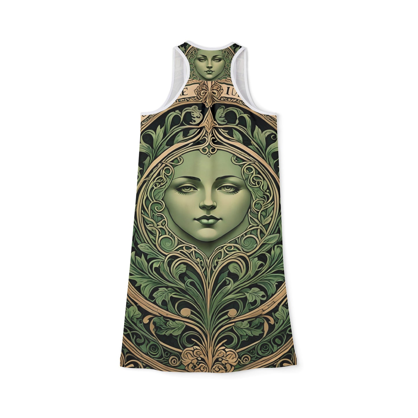 BG Vintage Green Face Women's Racerback Dress by Burning Guitars