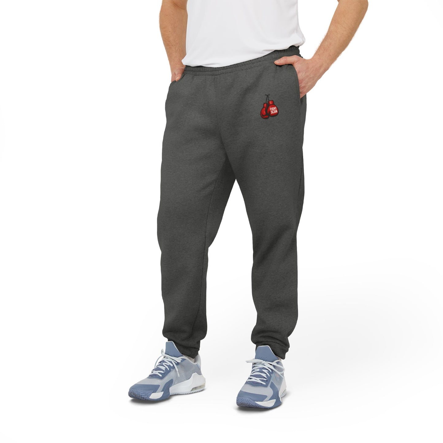 Official Adidas Fight Scan Ai Unisex Fleece Joggers Designed by Smiley Jonez-Burning Guitars