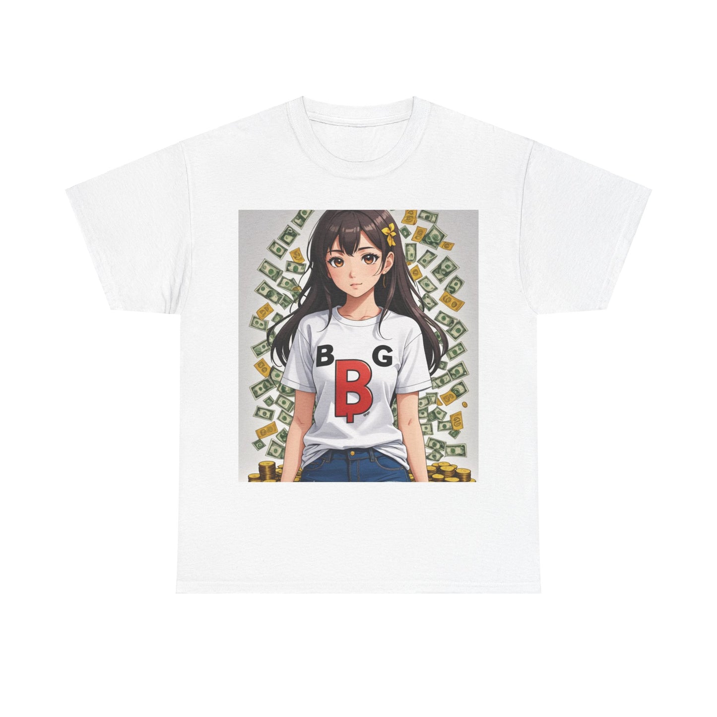 BG Bitcoin Anime' Girl/Unisex Heavy Cotton Tee by Burning Guitars