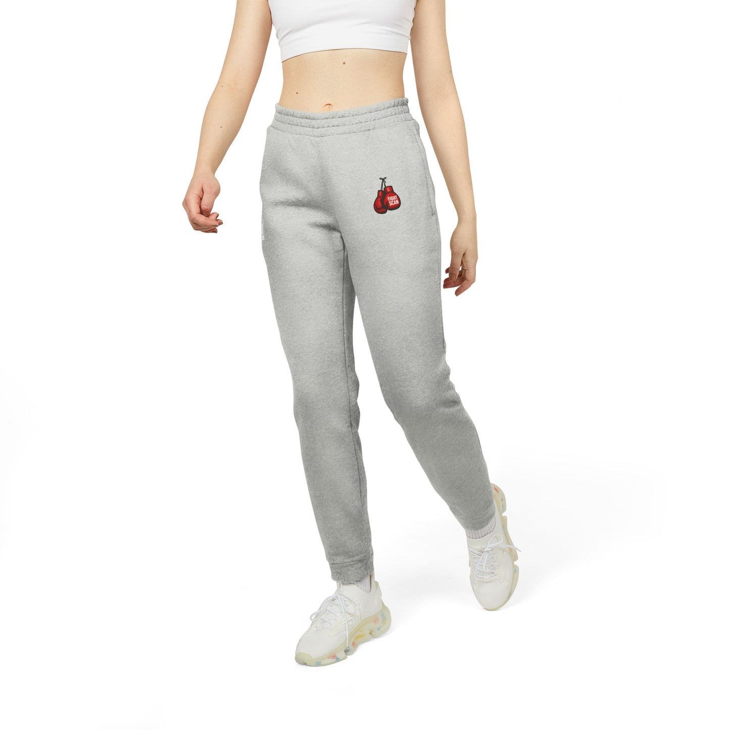 Official Adidas Fight Scan Ai Unisex Fleece Joggers Designed by Smiley Jonez-Burning Guitars
