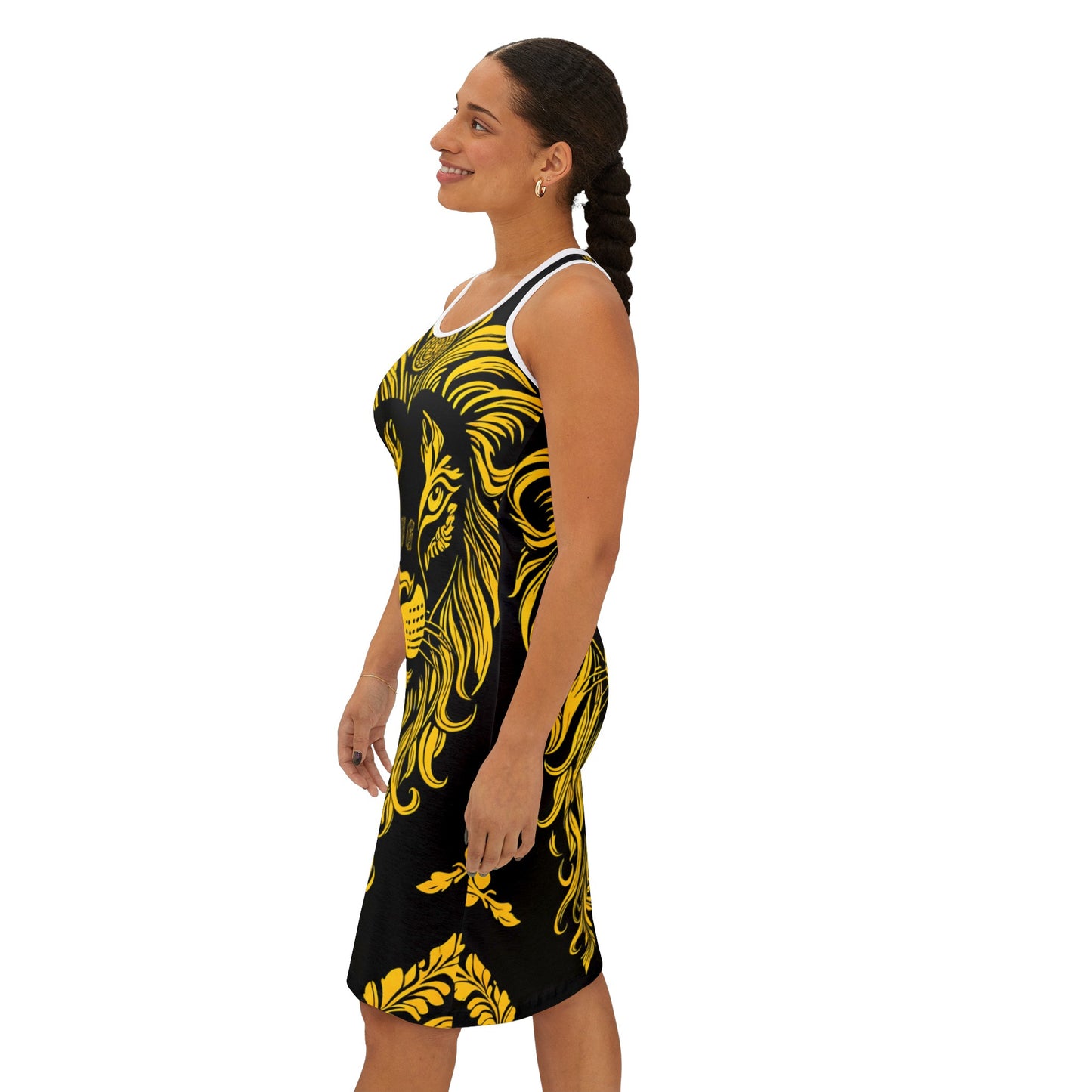 BG Necessities Black and Yellow #2 Women's Racerback Dress by Burning Guitars