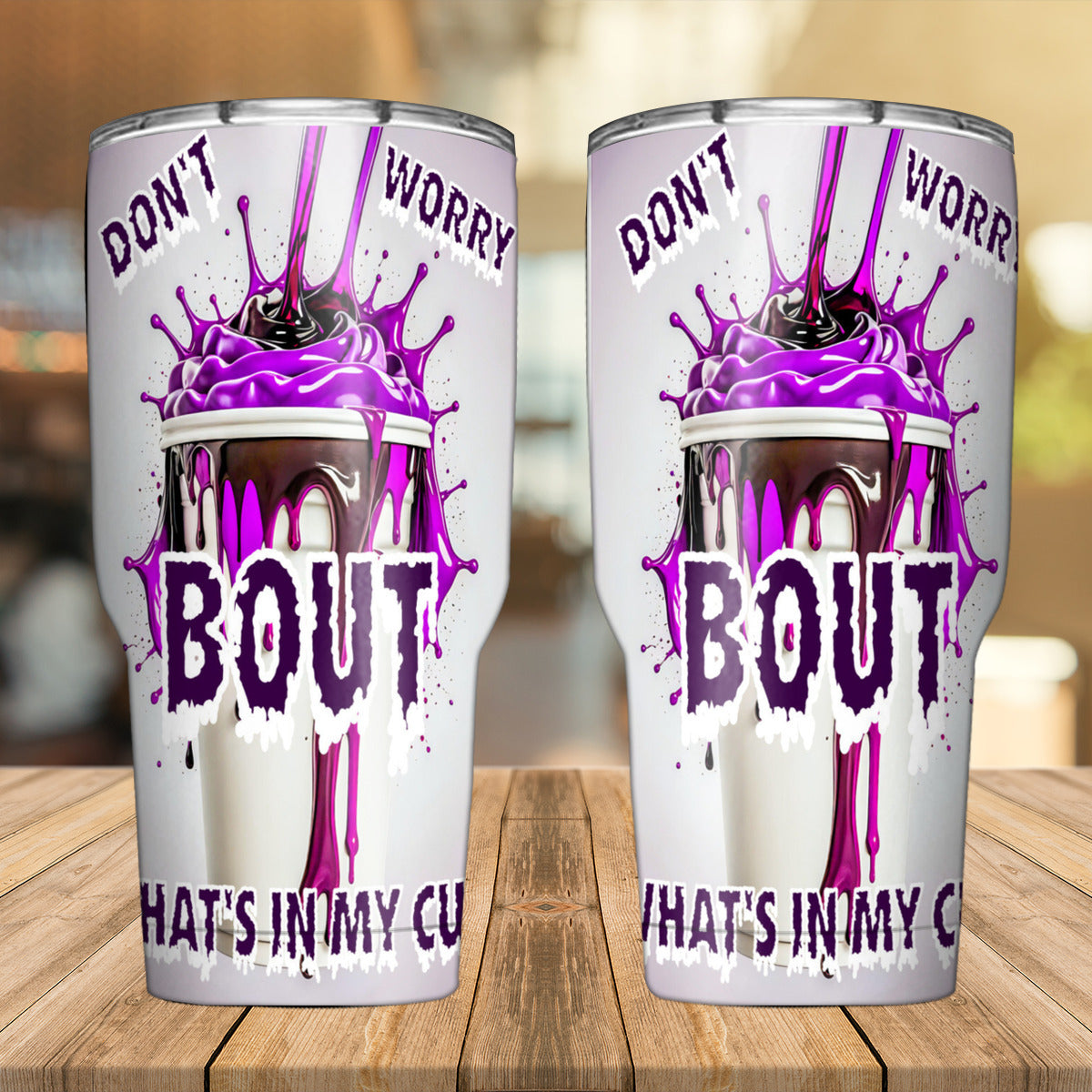 1 Purple Syrup 30Oz Curved Tumbler by Burning Guitars