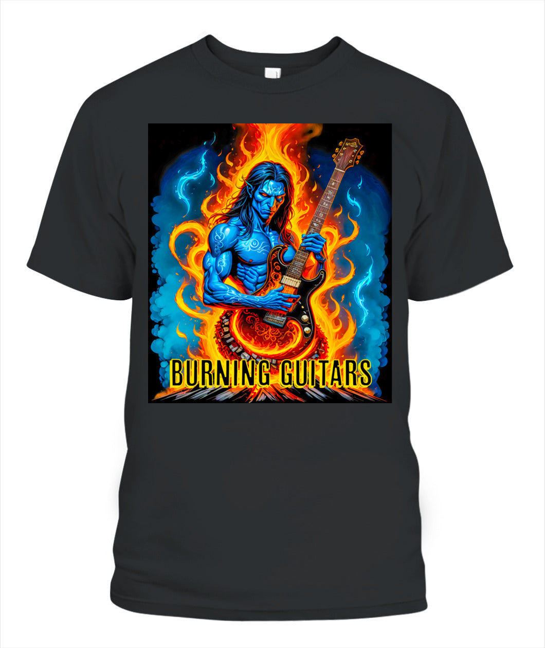 Blue Demon 2 Unisex T-Shirt by Burning Guitars 