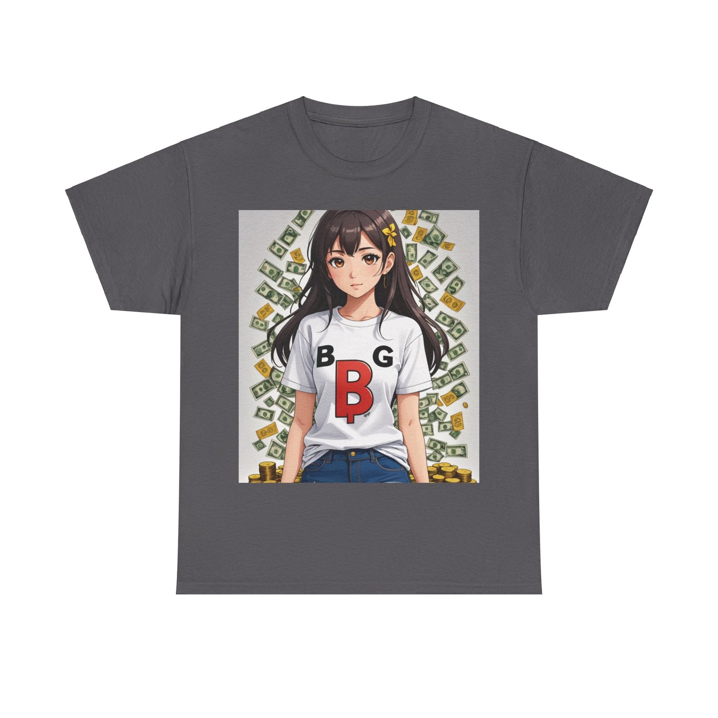 BG Bitcoin Anime' Girl/Unisex Heavy Cotton Tee by Burning Guitars