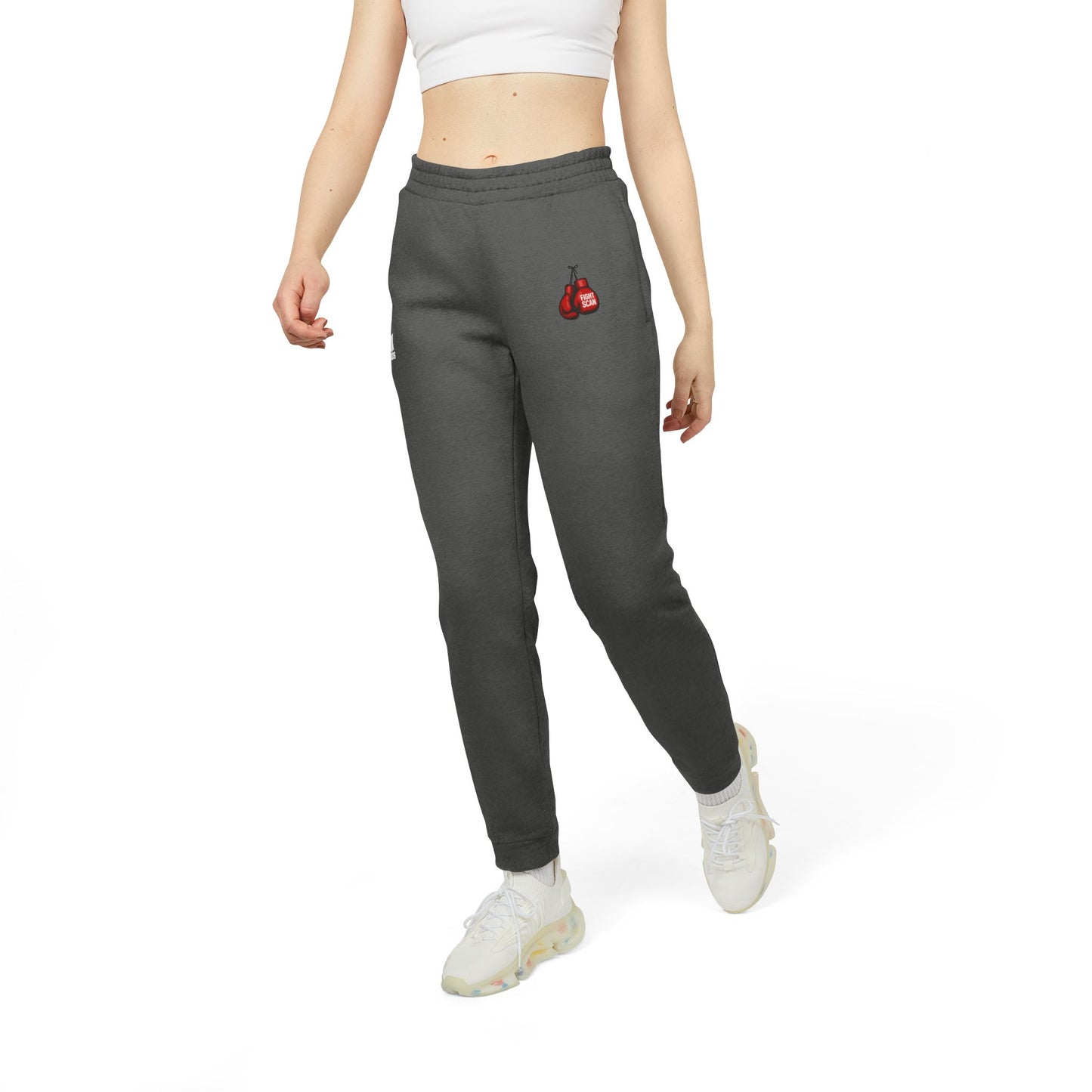 Official Adidas Fight Scan Ai Unisex Fleece Joggers Designed by Smiley Jonez-Burning Guitars