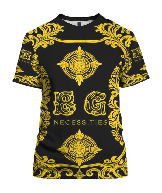 Black and Yellow Necessities Unisex T-Shirt by Burning Guitars 