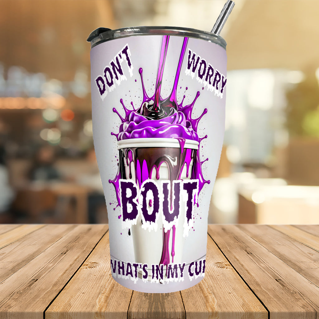 1 Purple Syrup 30Oz Tumbler with Straw by Burning Guitars