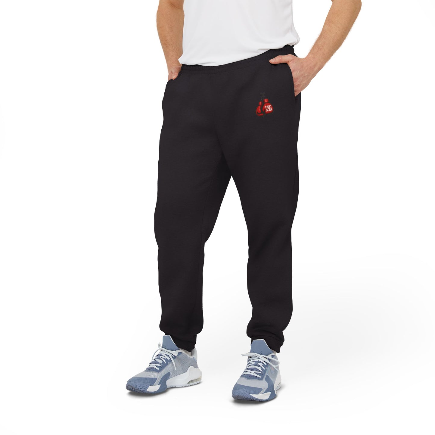 Official Adidas Fight Scan Ai Unisex Fleece Joggers Designed by Smiley Jonez-Burning Guitars