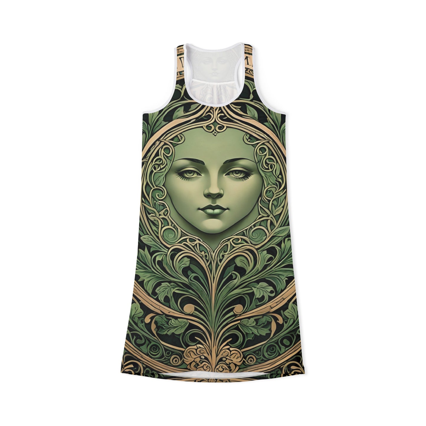 BG Vintage Green Face Women's Racerback Dress by Burning Guitars