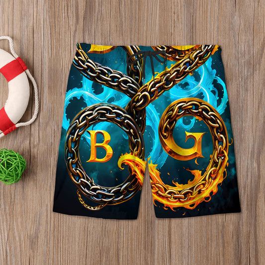 BG Swirl Men'S Beach Short by Burning Guitars