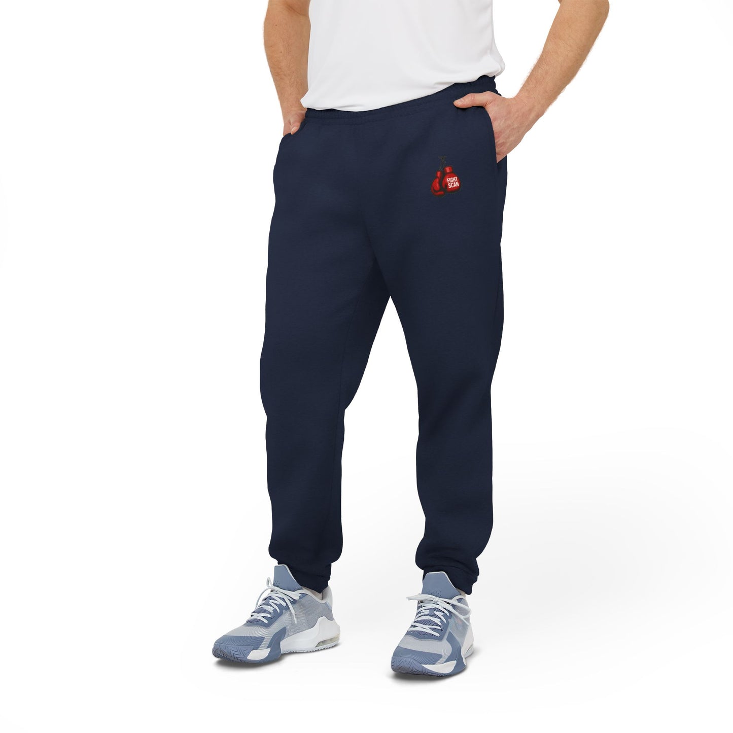 Official Adidas Fight Scan Ai Unisex Fleece Joggers Designed by Smiley Jonez-Burning Guitars