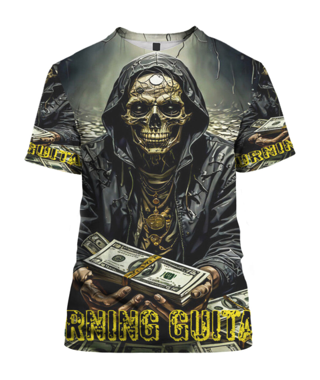 Skull Money Unisex T-Shirt by Burning Guitars
