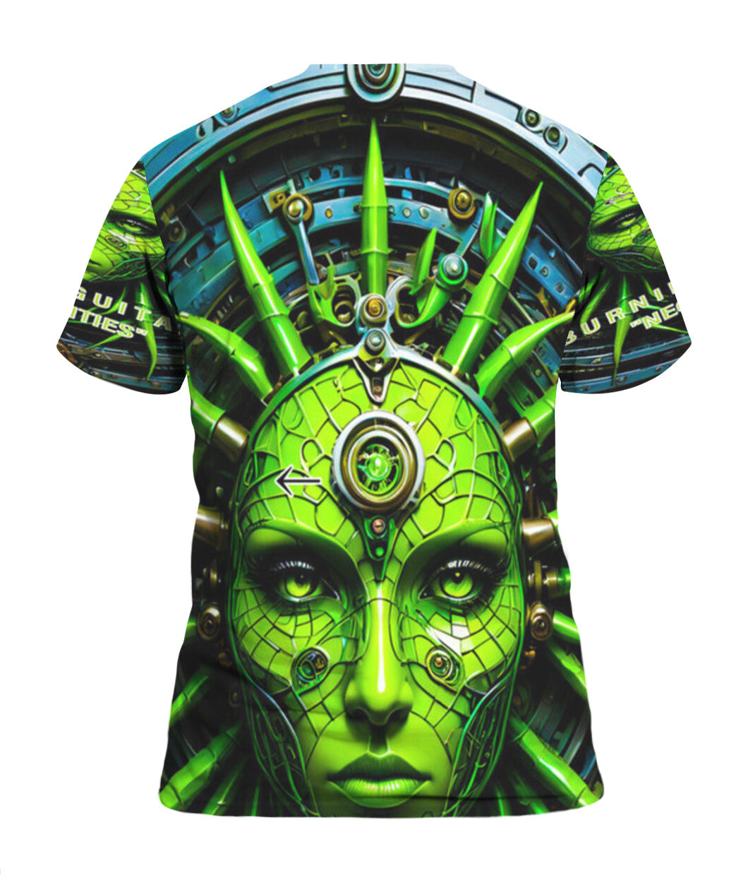 Green Face Unisex T-Shirt by Burning Guitars