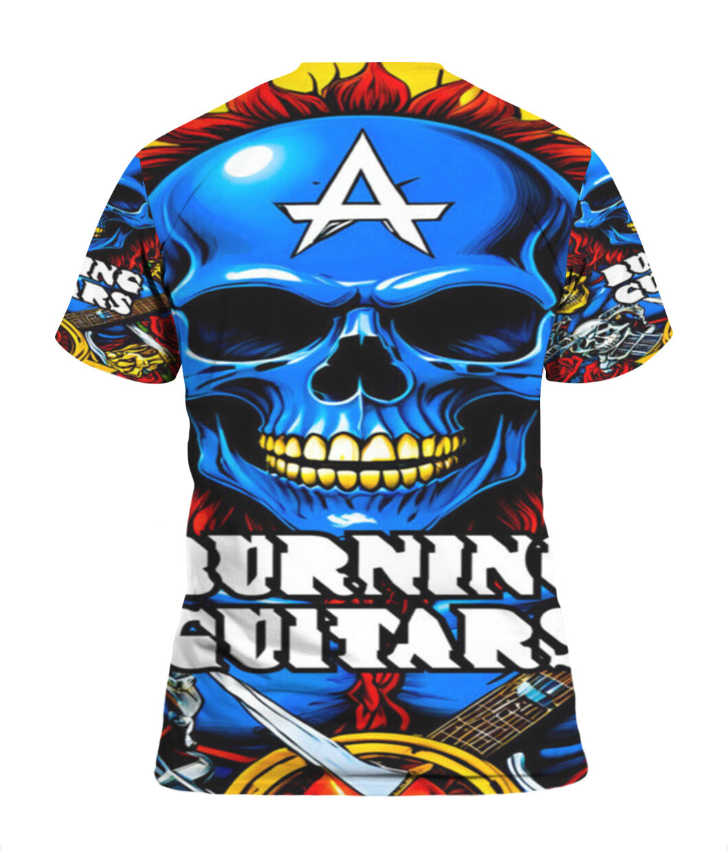 BG Skull Rockstar Unisex T-Shirt by Burning Guitars