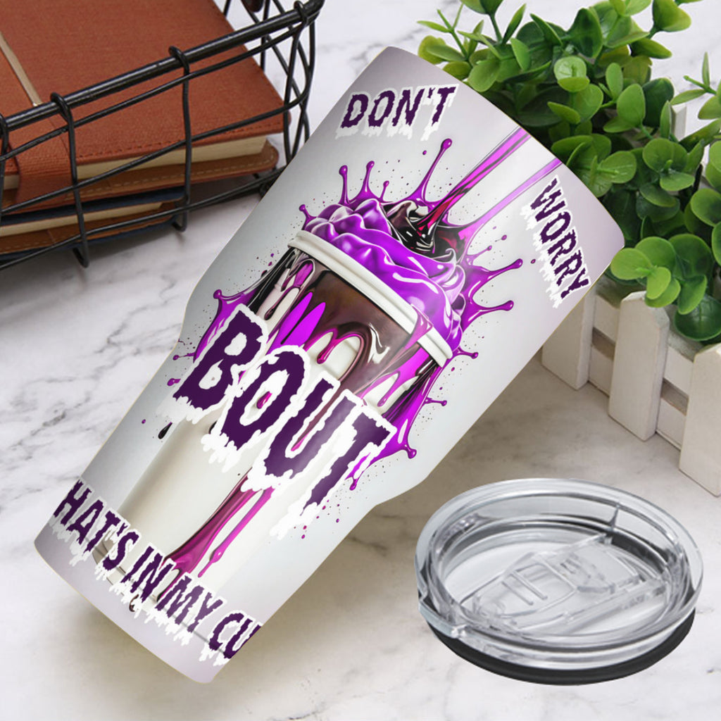 1 Purple Syrup 30Oz Curved Tumbler by Burning Guitars
