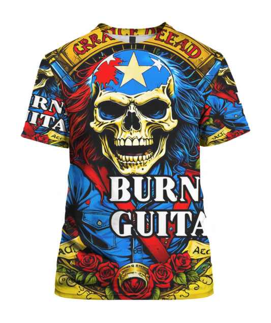 BG Skull Rockstar Unisex T-Shirt by Burning Guitars